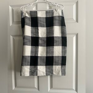 Talbots Black and White Buffalo Check Pencil Skirt